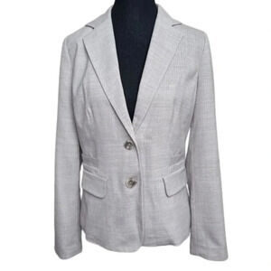Banana Republic Womens 6 Light Grey Stretch Career  Button Wool Blazer